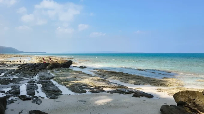 Black rocks of Kalapathar Beach Havelock